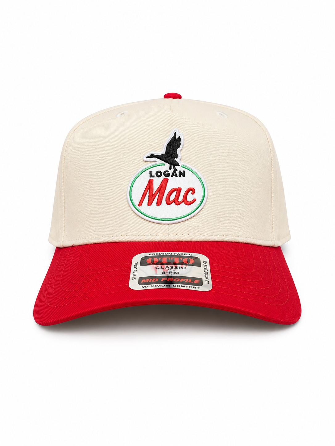Ivory & Red Mac Hat